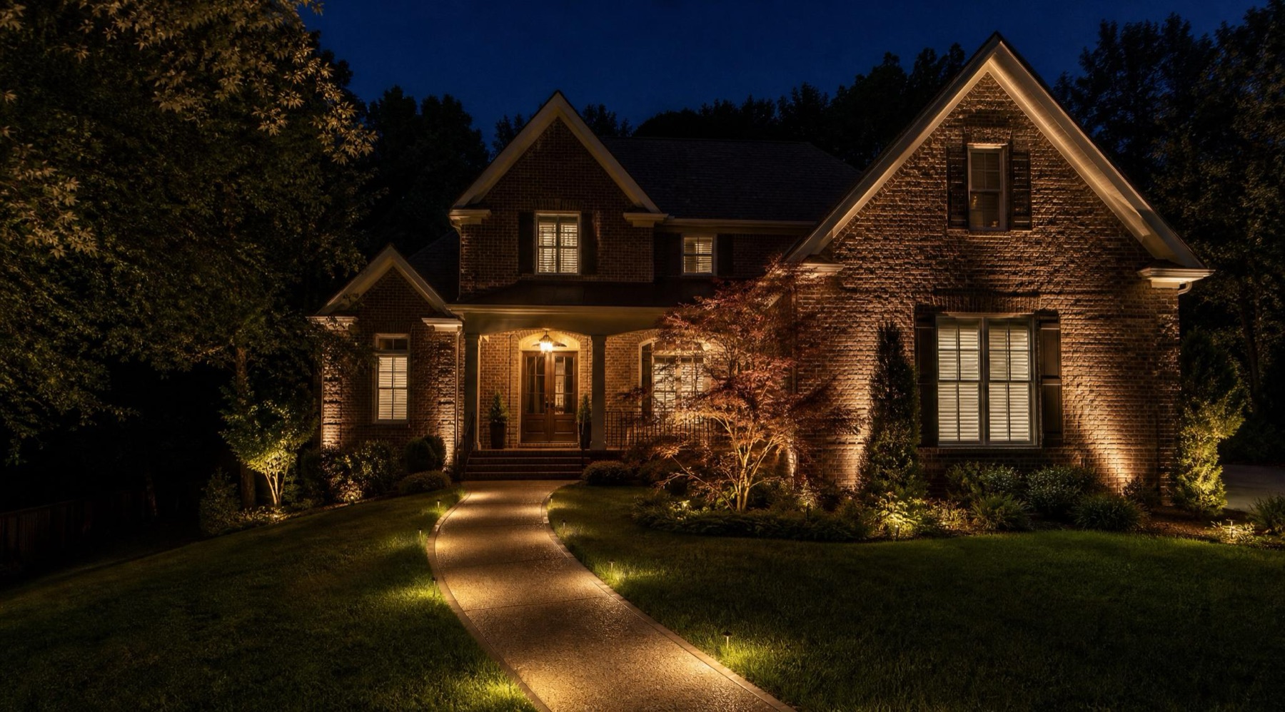 Concept: Nashville-area home landscape lighting portfolio scene